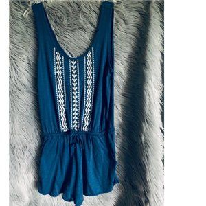 Summer Romper (blue and cream)